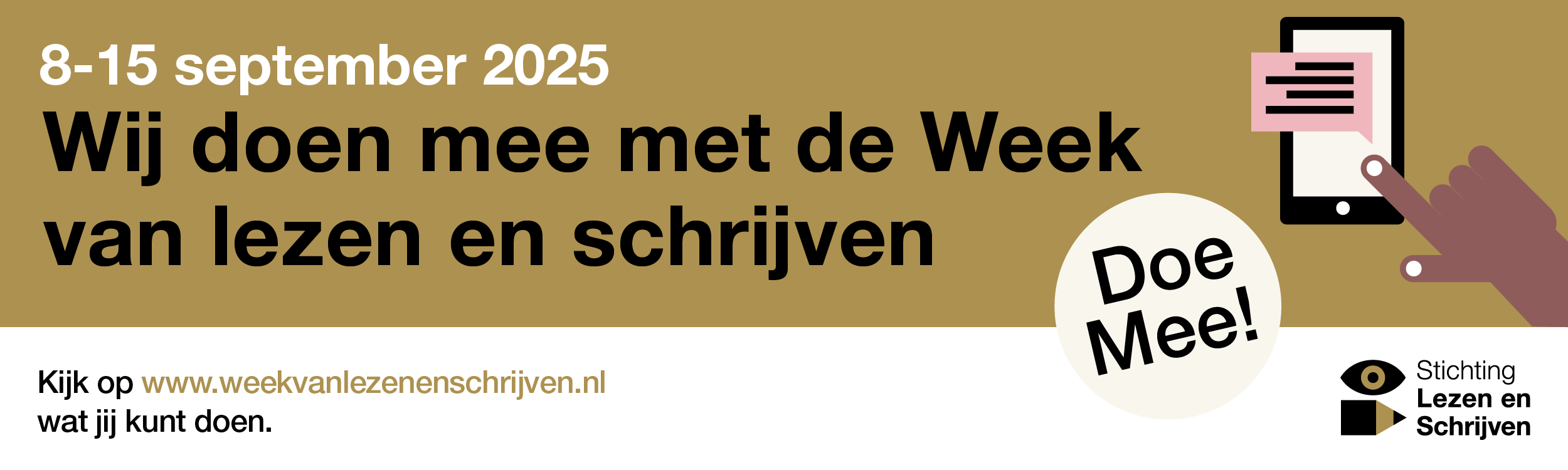 Banner Week van Lezen en Schrijven 
